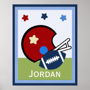 Personalized Varsity Sports Baby Nursery Art Poster