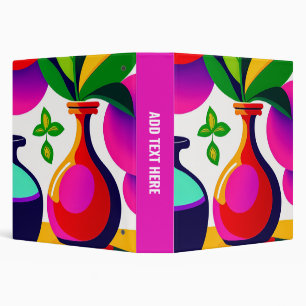 Personalized Vase Design 3-Ring Binder