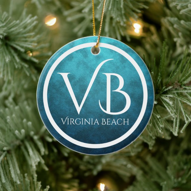 Personalized VB Virginia Beach Christmas Tree  Ceramic Ornament (Tree)