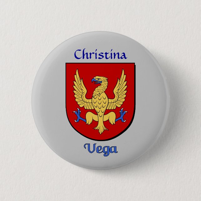 Personalized Vega Historical Shield 2 Inch Round Button (Front)