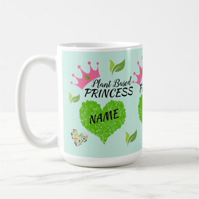 Personalized Vegan Princess Mug - Custom vegan mug (Left)