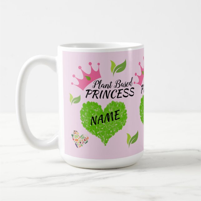 Personalized Vegan Princess Mug - Custom vegan mug (Left)