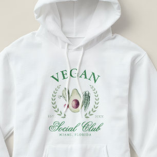 Personalized Vegan Social Club Custom Place & Year Hoodie