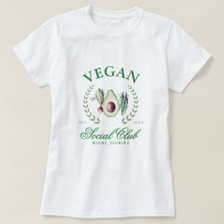 Personalized Vegan Social Club Custom Place & Year T-Shirt