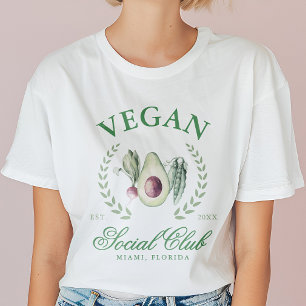 Personalized Vegan Social Club Custom Place & Year T-Shirt