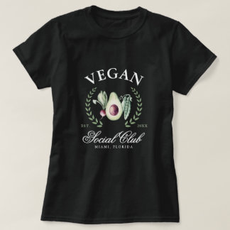 Personalized Vegan Social Club Custom Place & Year T-Shirt