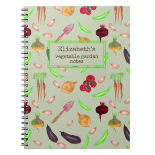 personalized vegetable garden pattern notebook