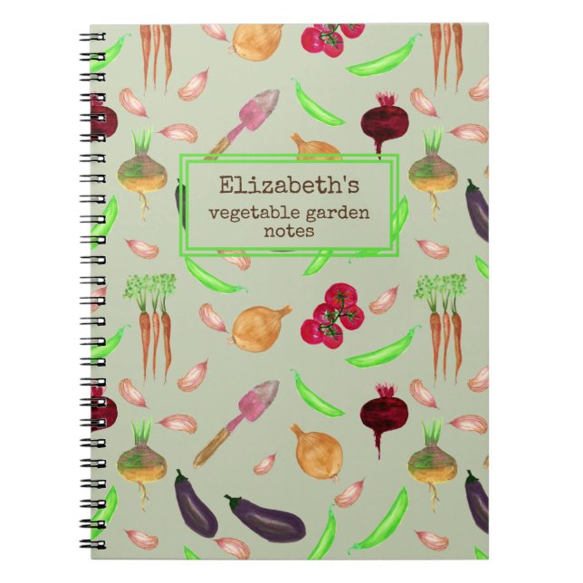 personalized vegetable garden pattern notebook (Front)