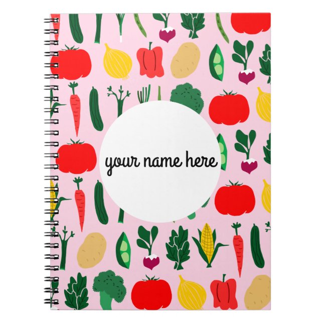 Personalized Vegetables Cookbook Notebook (Front)