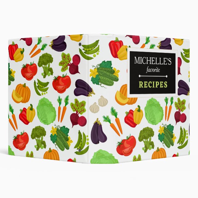 Personalized Vegetables Seamless Vegan Pattern Binder (Background)