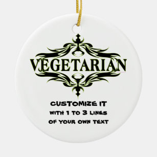 Personalized Vegetarian Ceramic Ornament