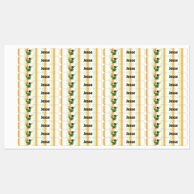 Personalized Velociraptor Dinosaur Iron-On Name (Sheet)