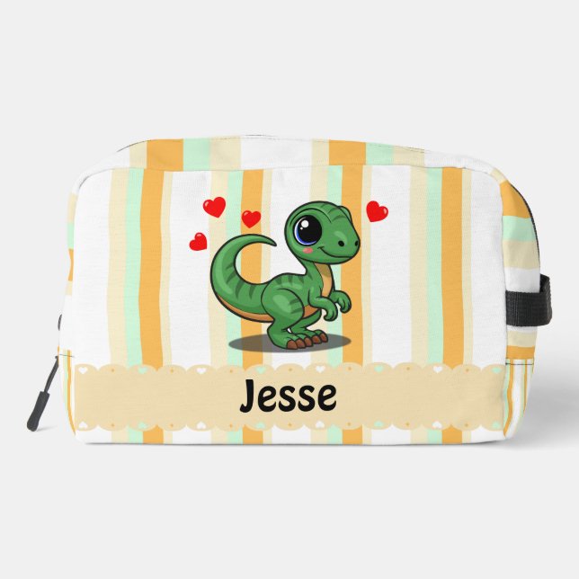 Personalized Velociraptor Dinosaur Pencil Pouch (Back)