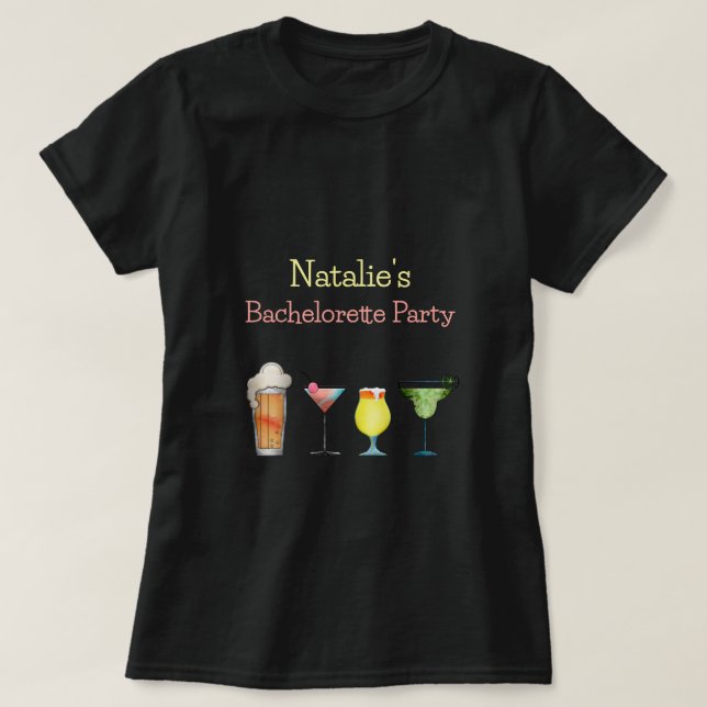 Personalized VENMO the Bride a Cocktail QR Code  T-Shirt (Design Front)