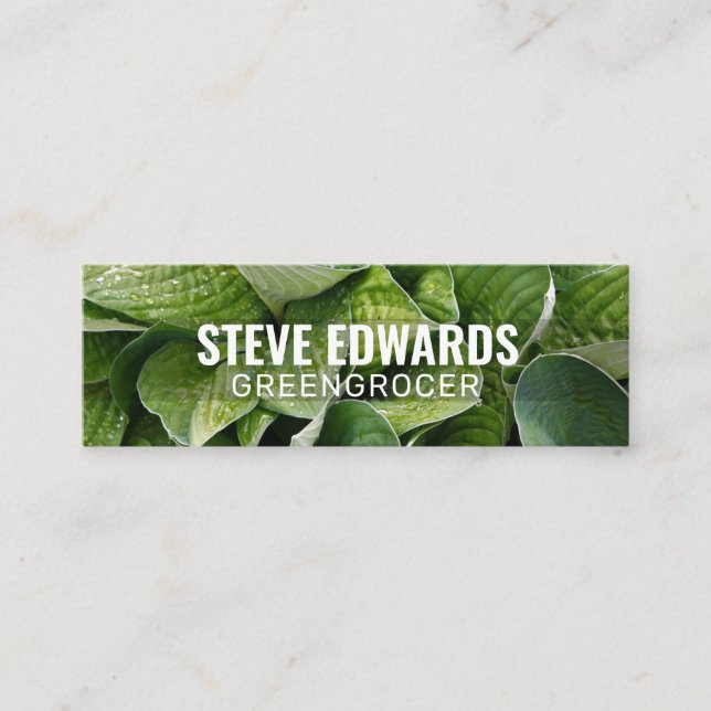Personalized "Verdant Leaves" Instagram Mini Business Card (Front)