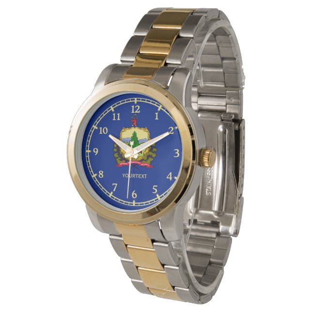 Personalized Vermont State Flag Design Watch (Angled)