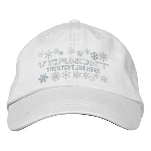 Personalized Vermont Winter Snowflakes Embroidered Hat