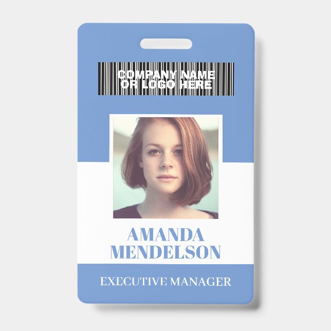 Personalized vertical photo ID  Badge (Front)