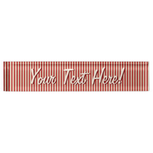 Personalized Vertical Retro Vintage Classic Stripe Nameplate