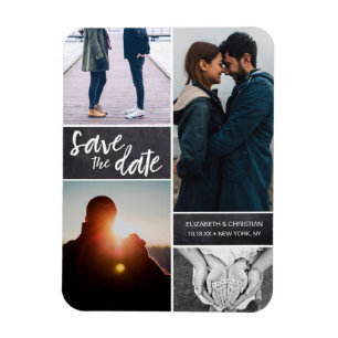 Personalized, Vertical Script Save the Date Photo Magnet
