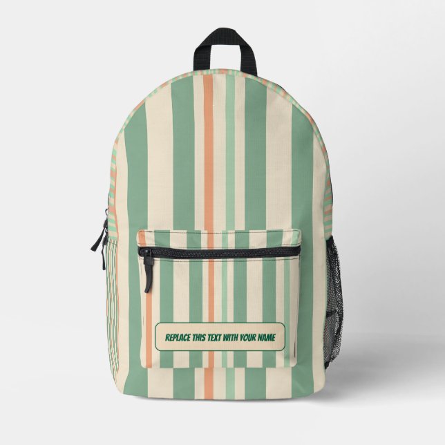 Personalized Vertical Stripe Backpack (Front)