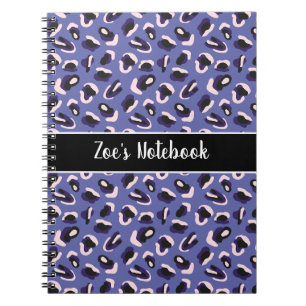 Personalized Very Peri Animal Print Name Notebook