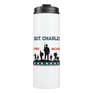 Personalized Veterans Day | Custom Name Military Thermal Tumbler