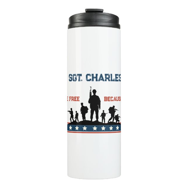 Personalized Veterans Day | Custom Name Military Thermal Tumbler (Front)