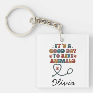 Personalized Veterinarian name, Custom Animal  Keychain