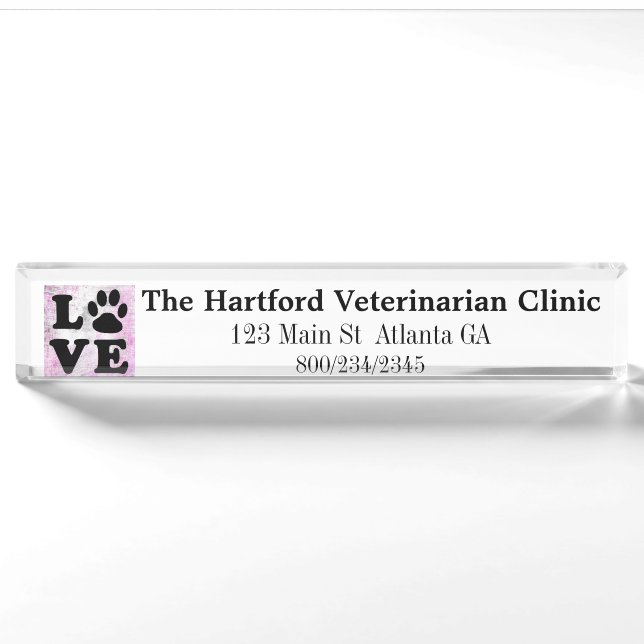 Personalized Veterinarian Name Plate (Front)