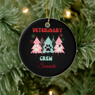 Personalized veterinary crew Christmas ornament