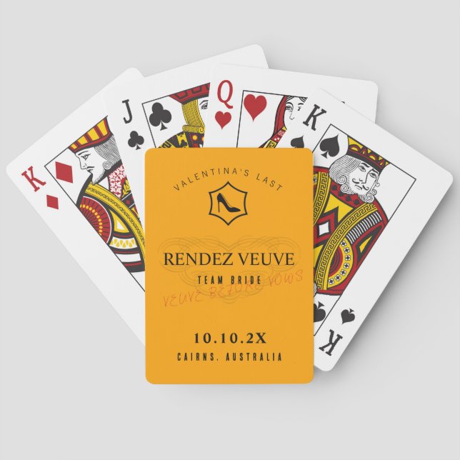 Personalized Veuve Inspired Rose  Playing Cards (Back)