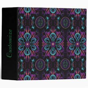 Personalized Vibrant Abstract Floral Binder