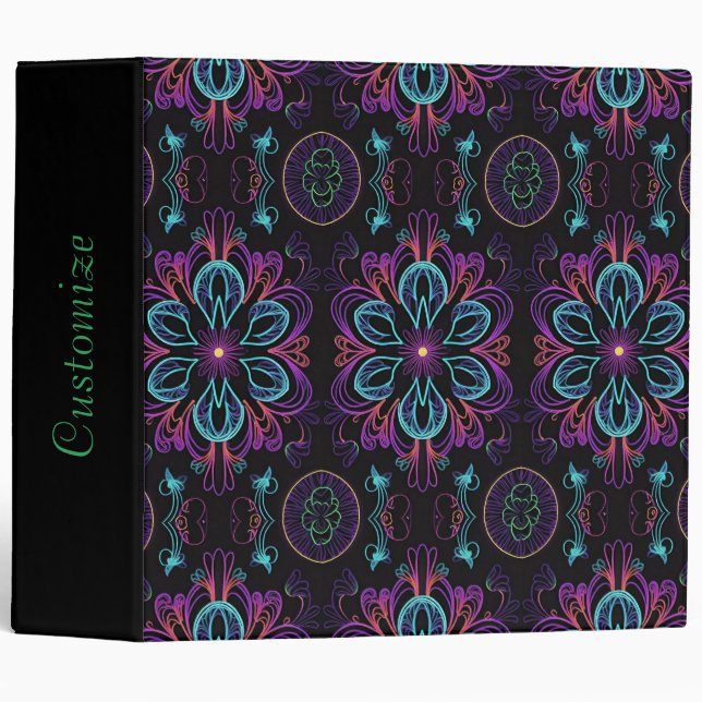 Personalized Vibrant Abstract Floral  Binder (Front/Spine)