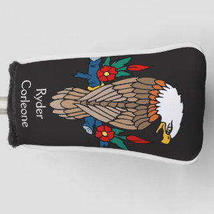 Personalized Vibrant American Bald Eagle Golf Head Cover