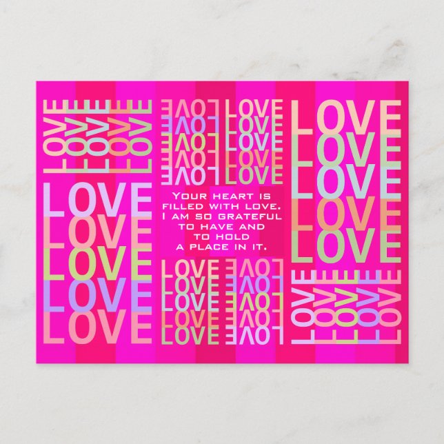 Personalized Vibrant and Warm Forever "LOVE" Postcard (Front)