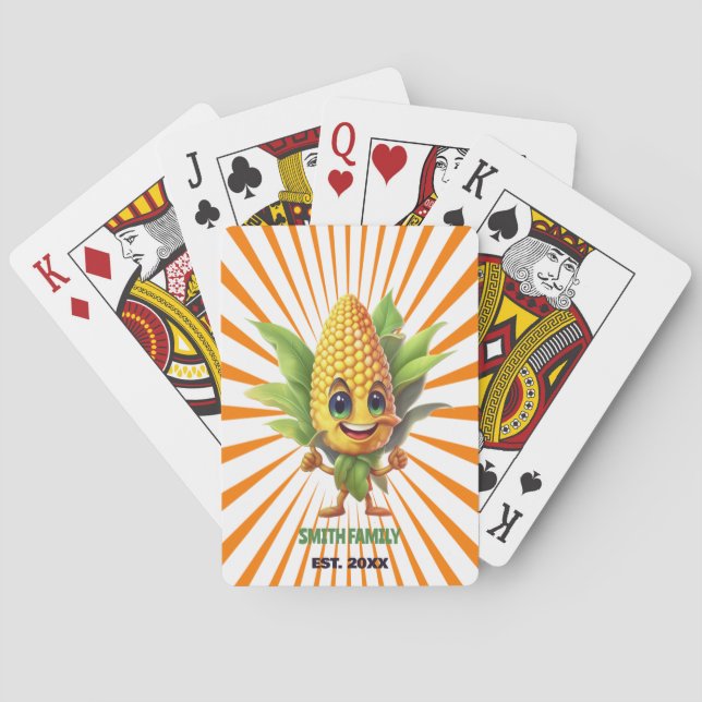 PERSONALIZED VIBRANT  FUN CORN CHARACTER PLAYING CARDS (Back)