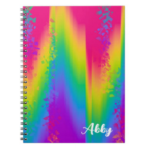 Personalized Vibrant Rainbow Abstract Pattern Notebook