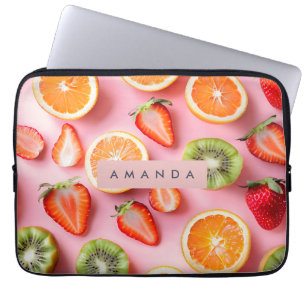 Personalized Vibrant Summer Fruit Medley Laptop Sleeve