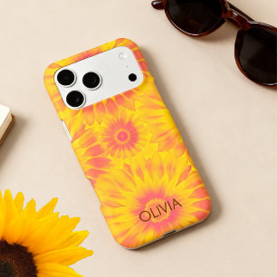 Personalized Vibrant Sunflower Tie-Dye Art
