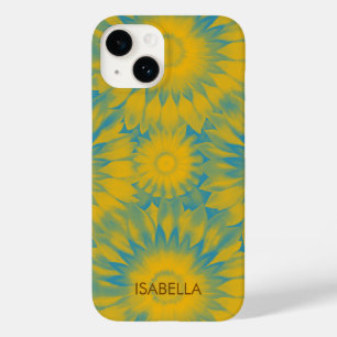 Personalized Vibrant Sunflower Tie-Dye Art Case-Mate iPhone 14 Case