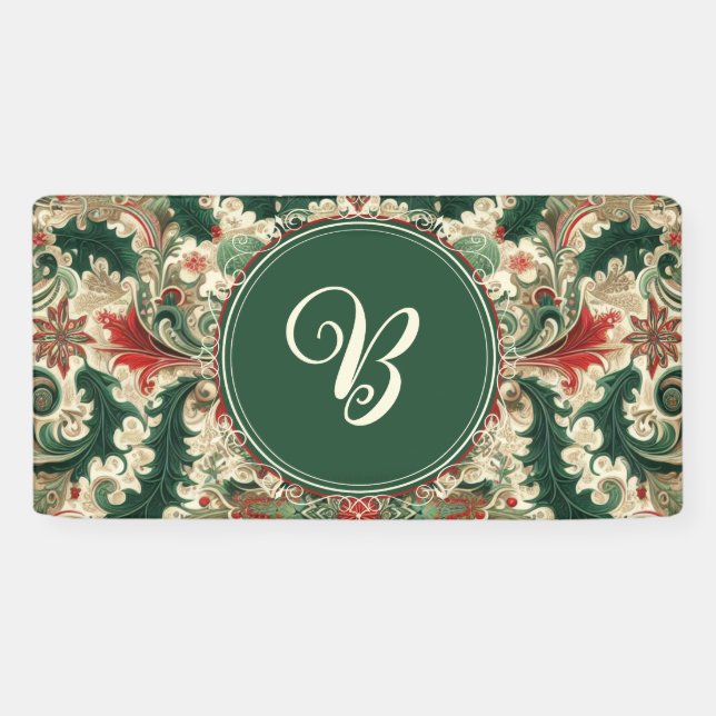 Personalized Victorian/Christmas  Banner (Horizontal)