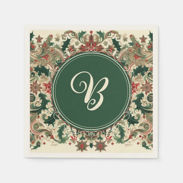 Personalized Victorian/Christmas  Napkin (Front)