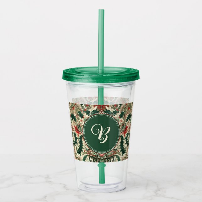 Personalized Victorian/Classic/Vintage Christmas Acrylic Tumbler (Front)