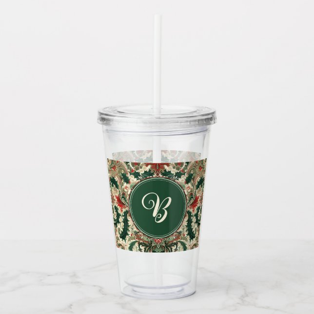 Personalized Victorian/Classic/Vintage Christmas Acrylic Tumbler (Front)