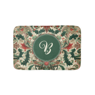 Personalized Victorian/Classic/Vintage Christmas Bath Mat