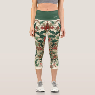 Personalized Victorian/Classic/Vintage Christmas Capri Leggings