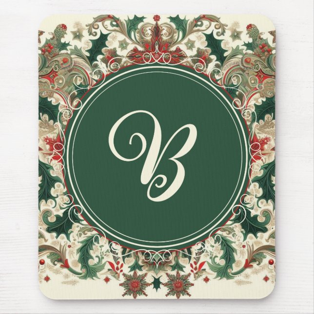 Personalized Victorian/Classic/Vintage Christmas Mouse Pad (Front)