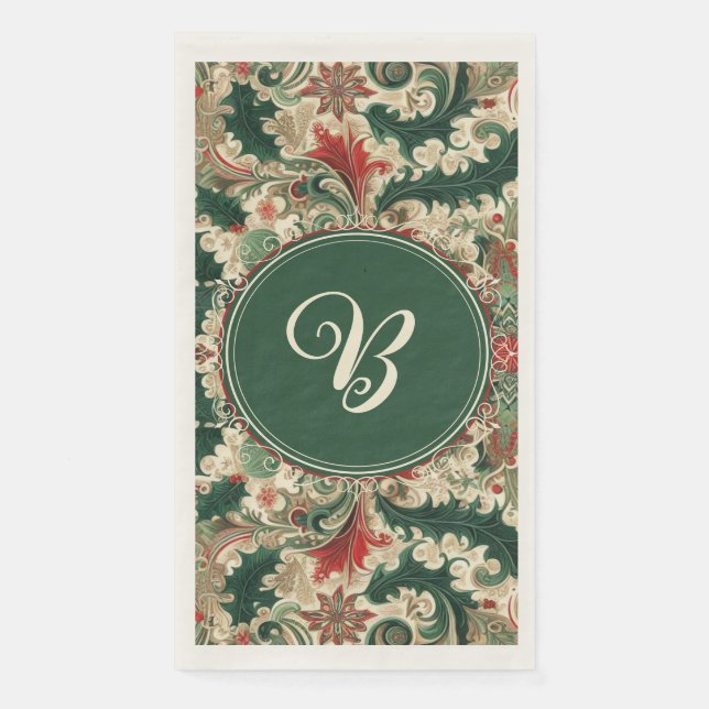 Personalized Victorian/Classic/Vintage Christmas Napkin (Front)