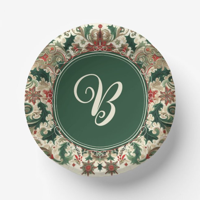 Personalized Victorian/Classic/Vintage Christmas Paper Plate (Front)